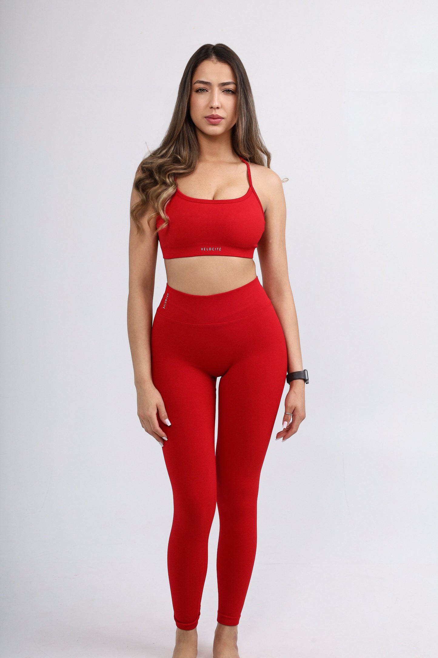 VBACK SCRUNCH LEGGINGS - RED