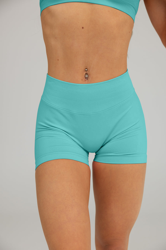 DYNAMIC SEAMLESS SHORTS- AQUA