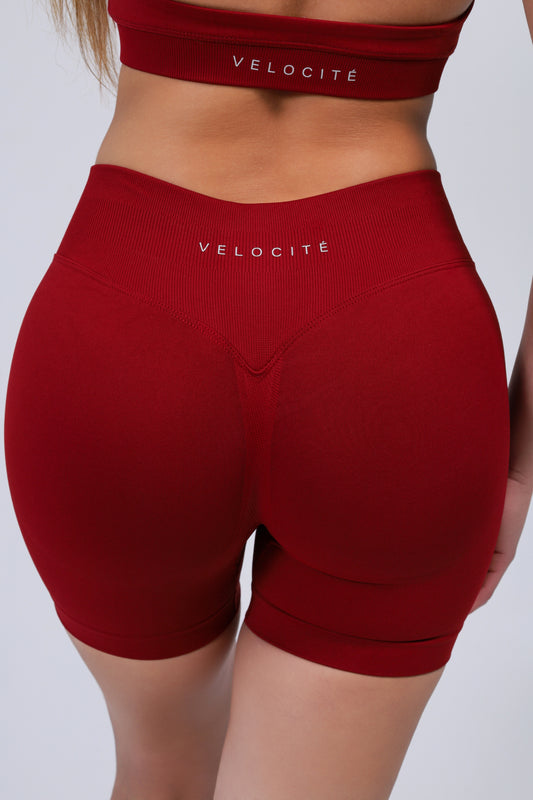DYNAMIC SEAMLESS SHORTS - BURGUNDY