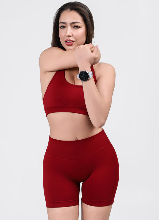 DYNAMIC SEAMLESS SHORTS - BURGUNDY