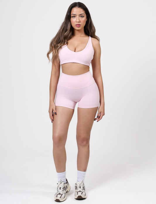 BUTTERSOFT FITTED SHORTS- PASTEL PINK