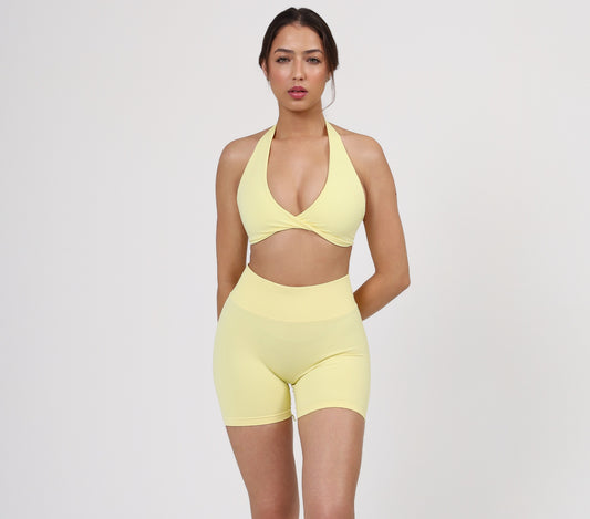 TWISTED HALTER BRA - SUN