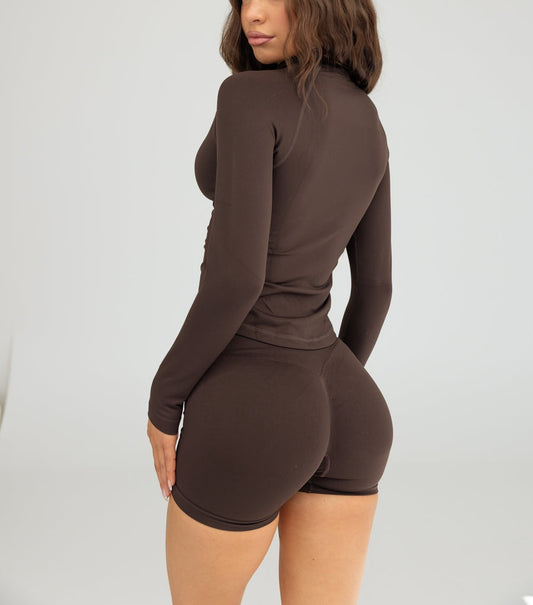 SEAMLESS CONTOUR JACKET - ESPRESSO