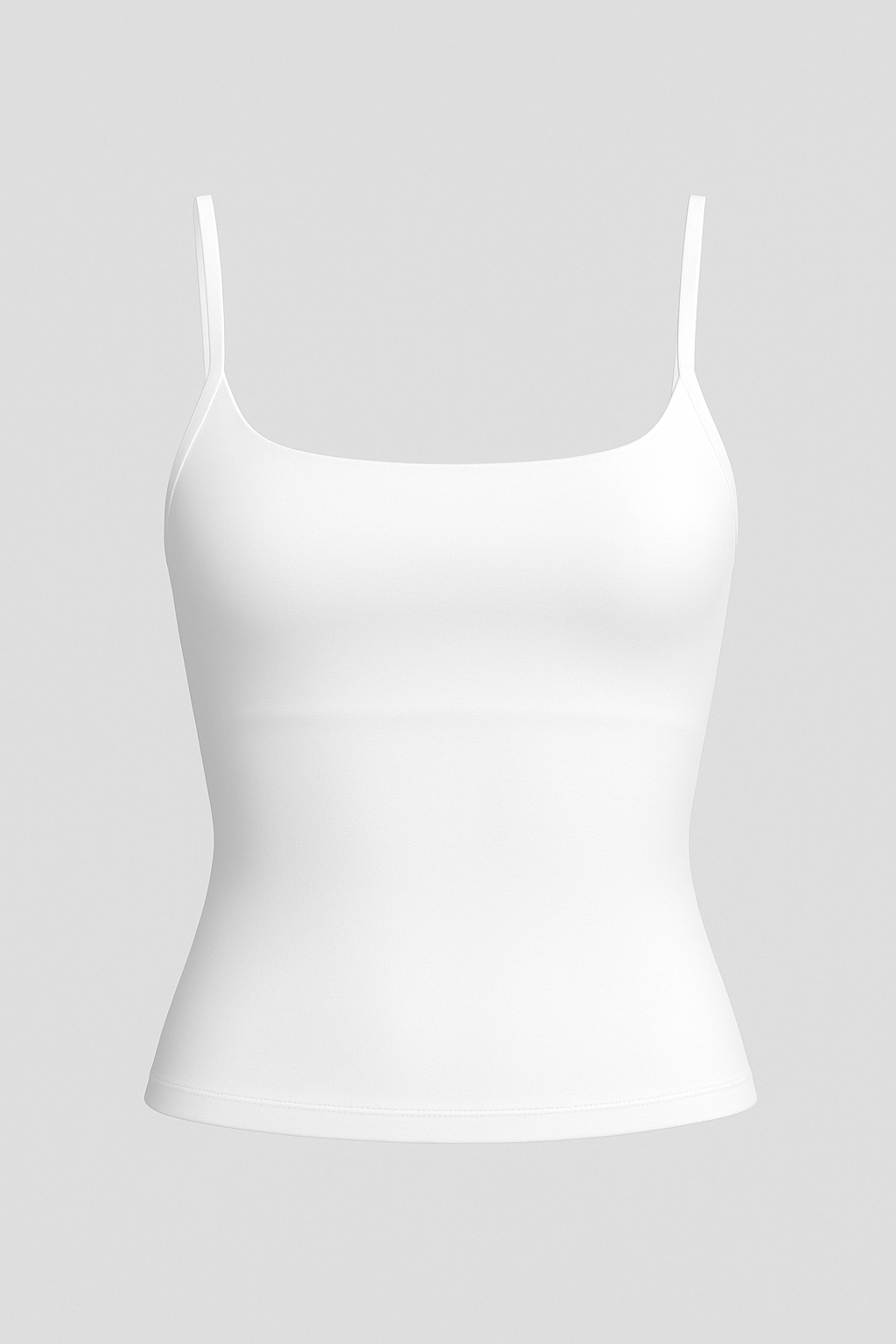 Buttersoft Strappy Vest with Built in Bra Shelf - White
