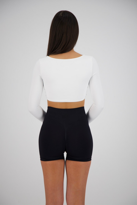 Over The Line Long Sleeve Crop Ballet - Snow