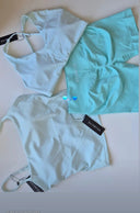 Buttersoft Strappy Vest with Built in Bra Shelf - baby blue
